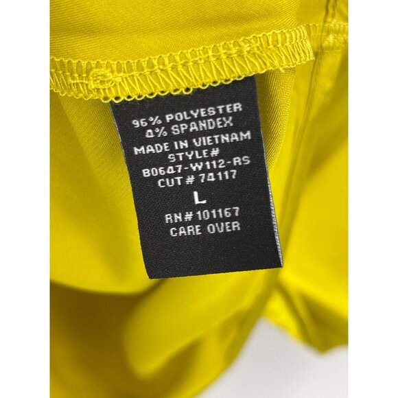 Cha Cha Vente Satin Dolman Sleeve Blouse Yellow Large NWOT - Picture 4 of 5